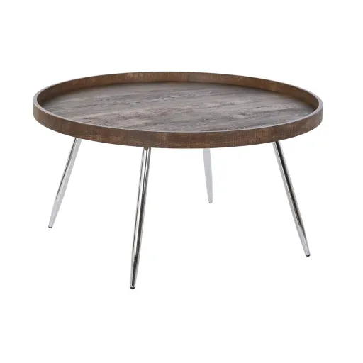 Mesa de Centro DKD Home Decor Castanho Prateado Metal Aço Madeira MDF 30 x 40 cm 78 x 78 x 41,5 cm