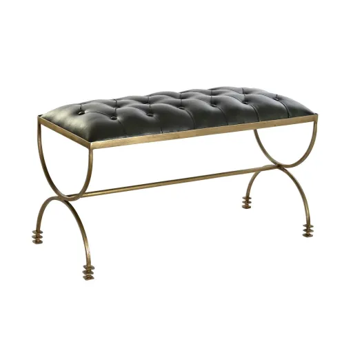 Banco de Pé-de-Cama DKD Home Decor 90 x 38 x 52 cm Dourado Metal Verde Metalizado