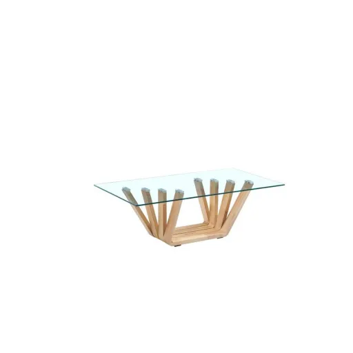 Mesa de Centro DKD Home Decor Cristal Nogueira (130 x 70 x 42 cm)