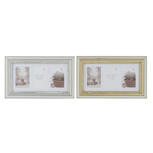 Moldura de Fotos DKD Home Decor Luxury Dourado Prateado Cristal Poliestireno Tradicional 46,5 x 2 x 28,5 cm (2 Unidades)