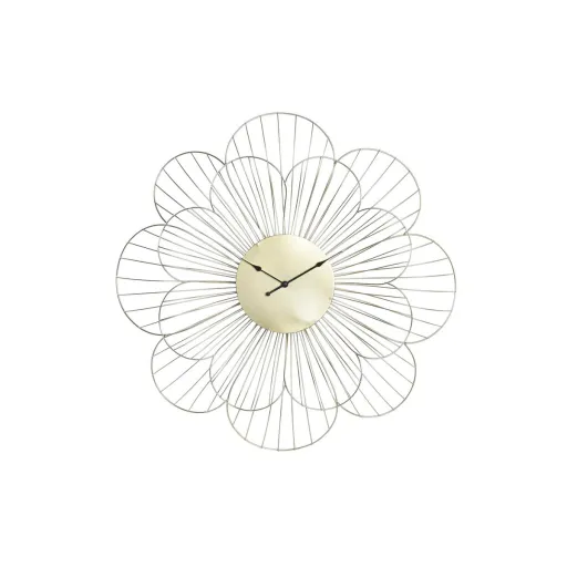 Relógio de Parede DKD Home Decor Flor Dourado Metal (57 x 4 x 57 cm)