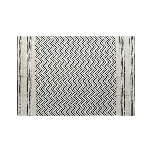 Tapete DKD Home Decor Preto Zig-Zag Branco (120 x 180 x 0,7 cm)