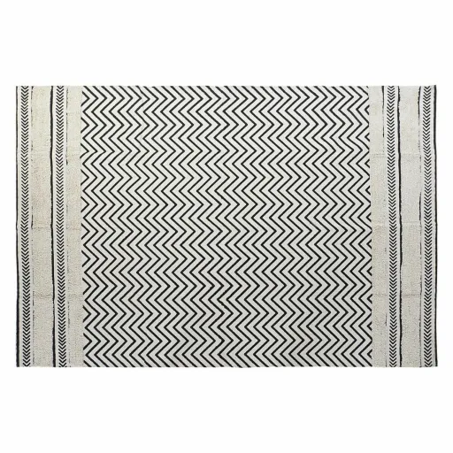 Tapete DKD Home Decor Preto Zig-Zag Branco (160 x 226 x 0,7 cm)