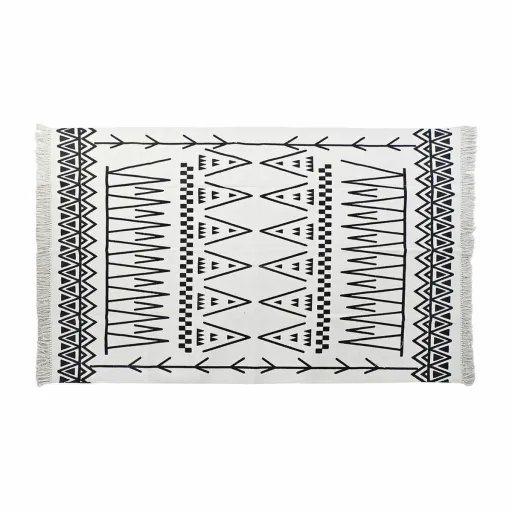 Tapete DKD Home Decor Preto Branco Ikat (120 x 180 x 0,7 cm)