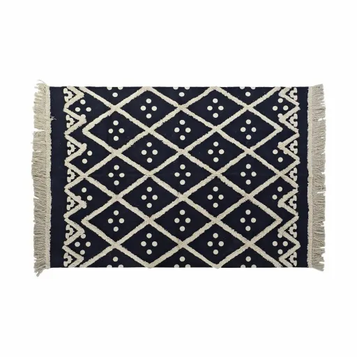 Tapete DKD Home Decor Bege Azul Marinho 120 x 180 x 0,7 cm