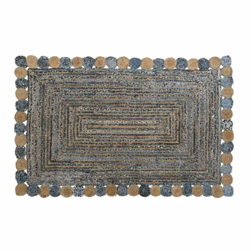 Tapete DKD Home Decor Azul Algodão Multicolor Índio Jute 160 x 230 x 1 cm