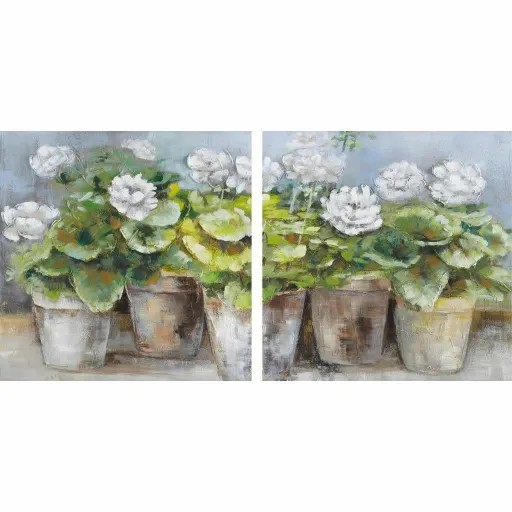 Pintura DKD Home Decor 80 x 3,5 x 80 cm Vaso Cottage (2 Unidades)