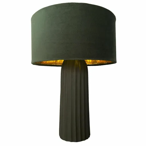 Lâmpada de Mesa DKD Home Decor Veludo Alumínio Verde (26 x 26 x 37 cm)