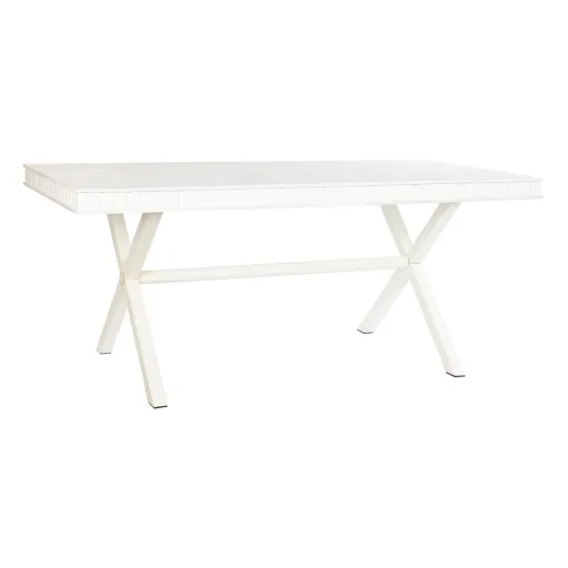 Mesa de Jantar DKD Home Decor Branco Metal Madeira de Mangueira 180 x 90 x 76 cm