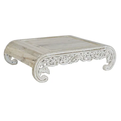 Mesa de Apoio DKD Home Decor Branco Madeira de Mangueira 89 x 63,5 x 25,4 cm