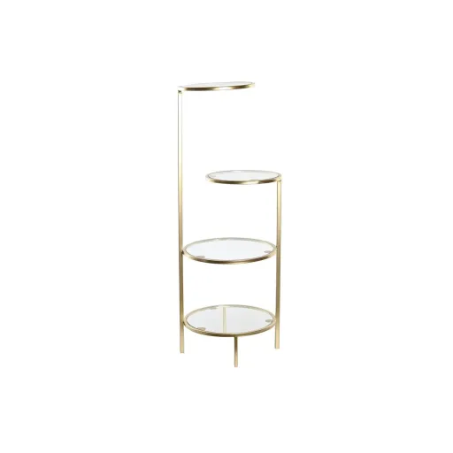 Prateleira DKD Home Decor 32,5 x 30 x 86 cm Cristal Dourado Metal