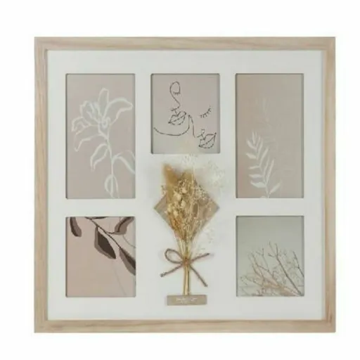 Moldura de Fotos DKD Home Decor 39 x 1,2 x 33 cm Cristal Natural Shabby Chic