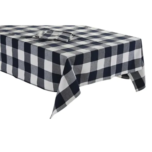 Toalha e Guardanapos DKD Home Decor 250 x 150 x 0,5 cm Azul Branco