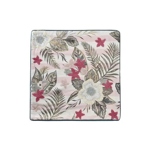 Capa de Travesseiro DKD Home Decor Cor de Rosa Verde Tropical 50 x 1 x 50 cm