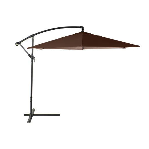 Parasol DKD Home Decor Castanho Aço Alumínio (300 x 300 x 250 cm)