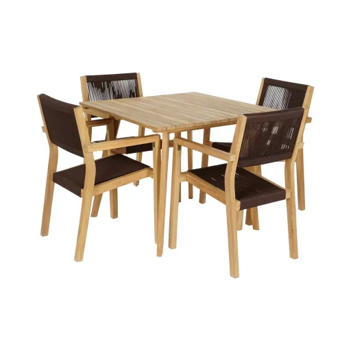 Conjunto de Mesa com 4 Cadeiras DKD Home Decor 90 x 90 x 75 cm