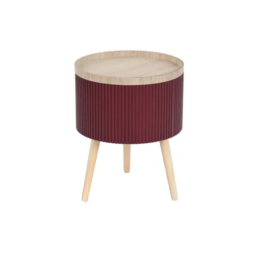 Mesa de Apoio DKD Home Decor 38,5 x 38,5 x 49 cm Castanho Grená Madeira MDF