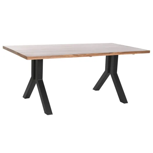 Mesa de Jantar DKD Home Decor Natural Preto Metal 180 x 90 x 75 cm