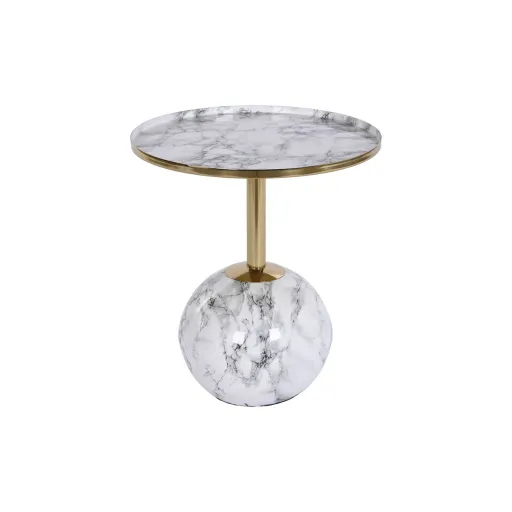 Mesa de Apoio DKD Home Decor 41 x 41 x 47 cm Dourado Branco Ferro