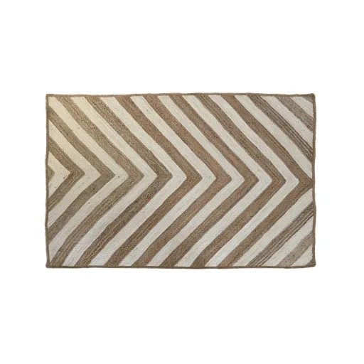 Tapete DKD Home Decor Scandi Branco Marrom Claro Jute (120 x 180 x 1 cm)