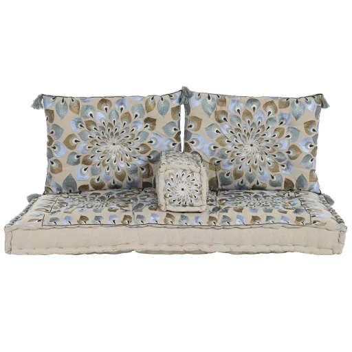 Poltrona de Jardim DKD Home Decor Azul Bege 155 x 76 x 65 cm 150 x 76 x 20 cm