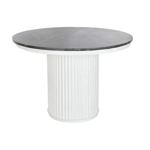 Mesa de Jantar DKD Home Decor Branco Preto Cobre Metal Mármore 110 x 110 x 76 cm