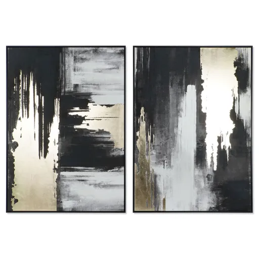 Pintura DKD Home Decor Abstrato Moderno 100 x 4 x 140 cm (2 Unidades)