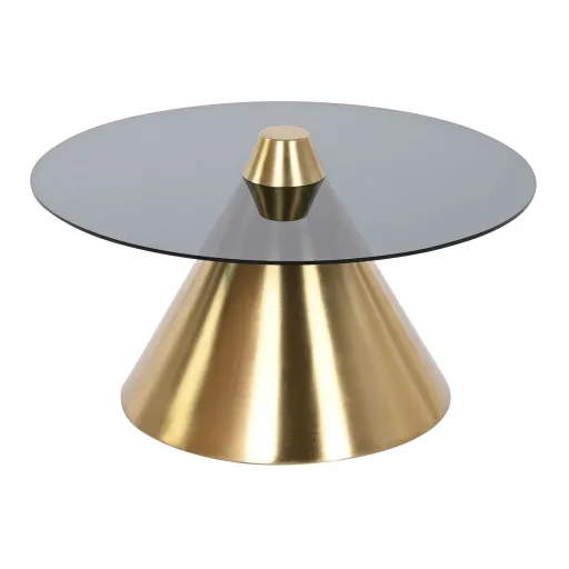 Mesa de Apoio DKD Home Decor Preto Dourado Metal Cristal 60 x 60 x 30 cm