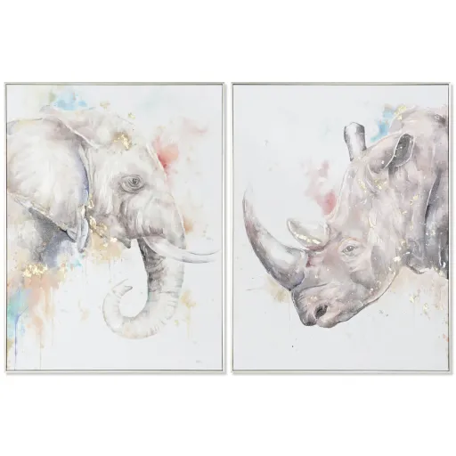 Pintura DKD Home Decor Moderno Animais 60 x 3,5 x 80 cm (2 Unidades)