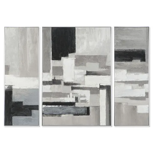 Conjunto de 3 Quadros DKD Home Decor Abstrato Moderno 140 x 3,5 x 100 cm