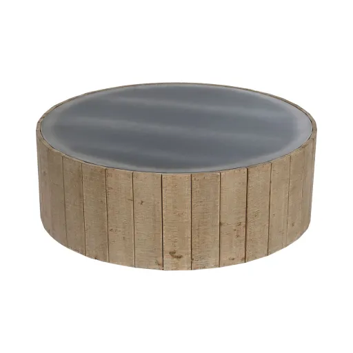 Mesa de Centro Home ESPRIT Abeto Madeira MDF 90 x 90 x 30 cm