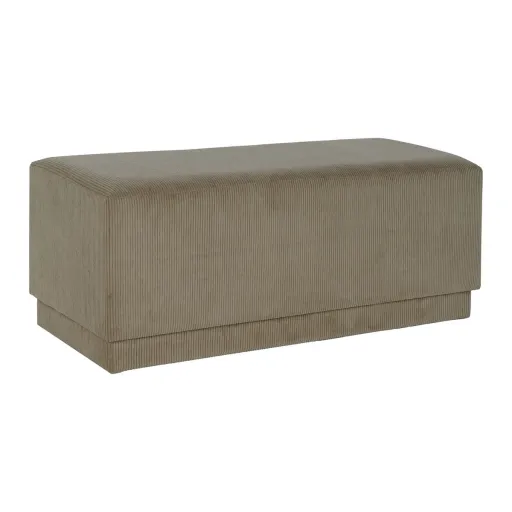 Banqueta DKD Home Decor Castanho Poliéster Madeira MDF 100 x 40 x 40 cm