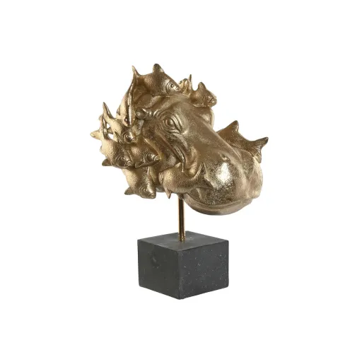 Figura Decorativa Home ESPRIT Preto Dourado Hipopótamo 33 x 21,5 x 45 cm