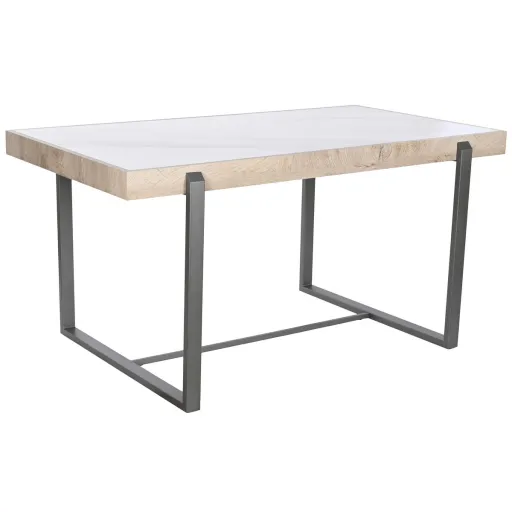 Mesa de Jantar Home ESPRIT Branco Cinzento Natural Metal 150 x 85 x 75 cm