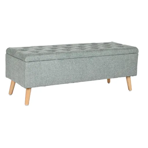 Banqueta Home ESPRIT Preto Verde Natural Madeira 114 x 44 x 42 cm