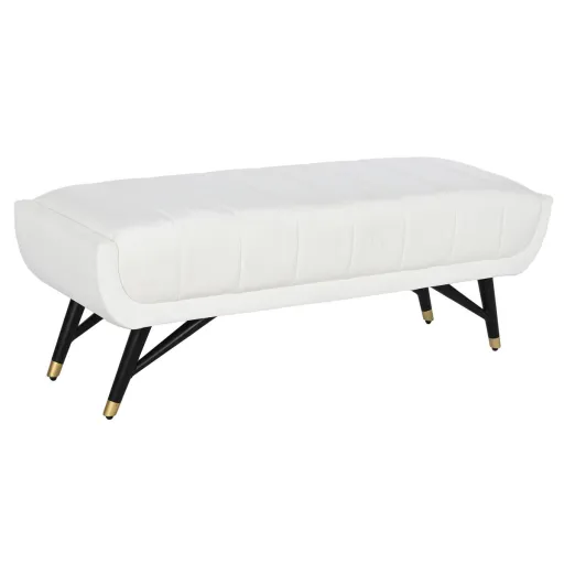 Banqueta Home ESPRIT Branco Preto 120 x 40 x 42 cm