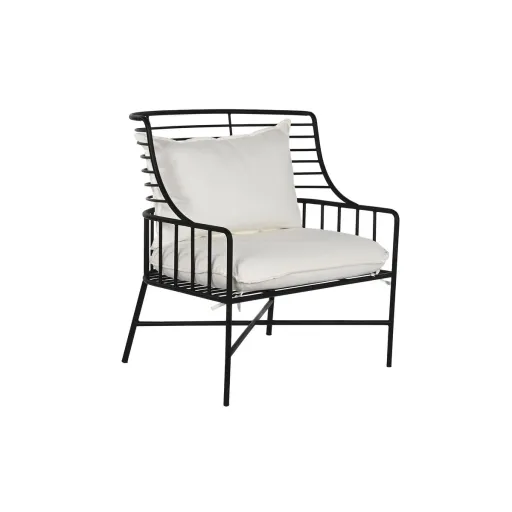 Poltrona Home ESPRIT Branco Preto Metal 70 x 68 x 79 cm