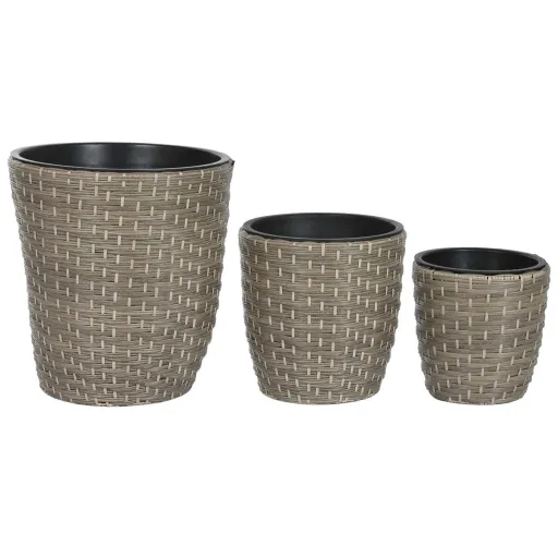 Conjunto de Vasos Home ESPRIT Polipropileno Rotim 40 x 40 x 45 cm