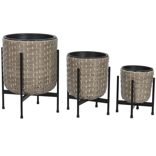 Conjunto de Vasos Home ESPRIT Metal Polipropileno Rotim 39 x 39 x 49 cm