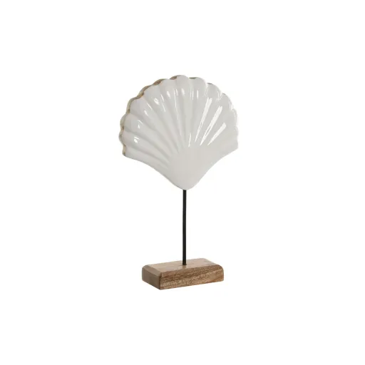 Figura Decorativa Home ESPRIT Branco Natural Concha Mediterrâneo 17 x 5 x 29 cm