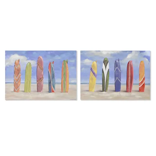 Pintura Home ESPRIT Surf 100 x 3 x 70 cm (2 Unidades)