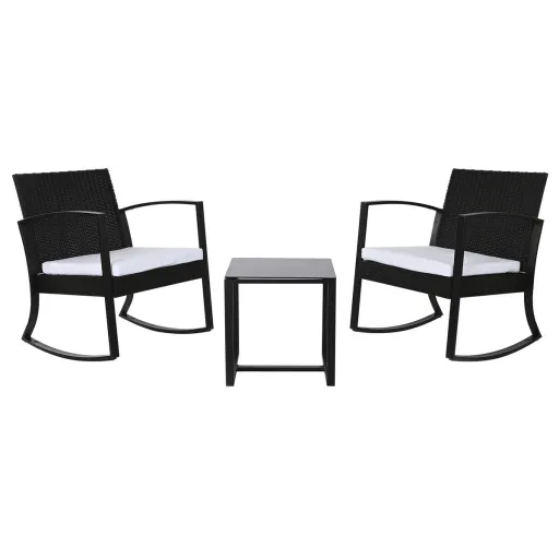 Conjunto de Mesa com 2 Cadeiras Home ESPRIT Preto Aço 59 x 61,5 x 74 cm