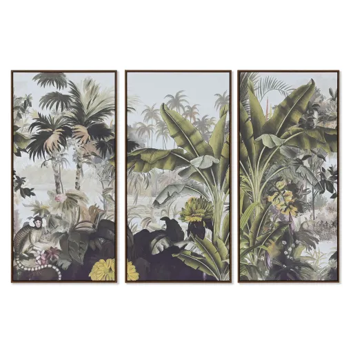 Conjunto de 3 Quadros Home ESPRIT Tropical 180 x 4 x 120 cm (3 Peças)