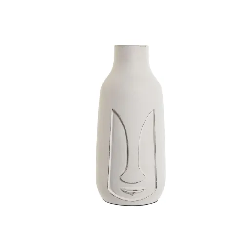 Vaso Home ESPRIT Branco Madeira de Mangueira Moderno Face 15 x 15 x 30 cm