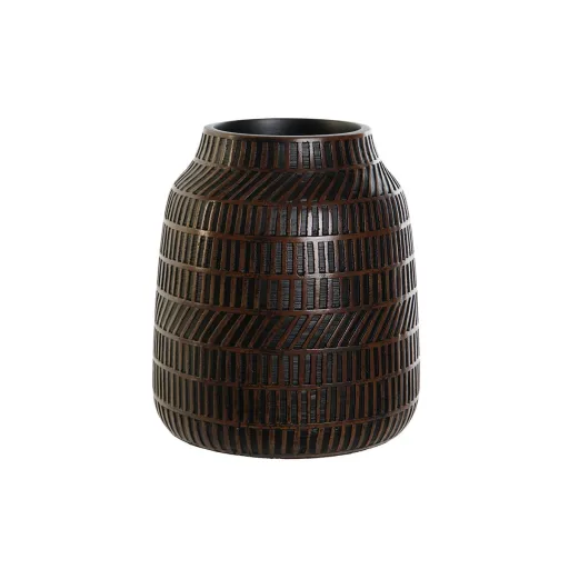 Vaso Home ESPRIT Castanho Preto Resina Colonial 19 x 19 x 21 cm