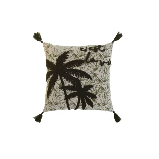 Almofada Home ESPRIT Verde Bege Palmeiras Boho 45 x 5 x 45 cm