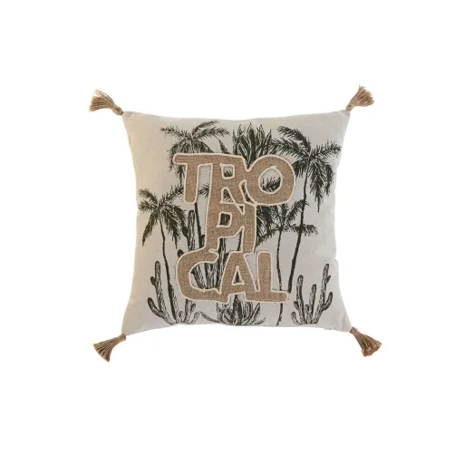 Almofada Home ESPRIT Bege Natural Tropical Boho 45 x 5 x 45 cm