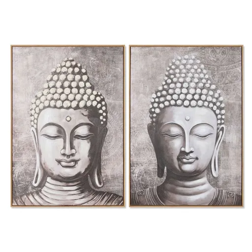 Pintura Home ESPRIT Buda Oriental 70 x 3,5 x 100 cm (2 Unidades)