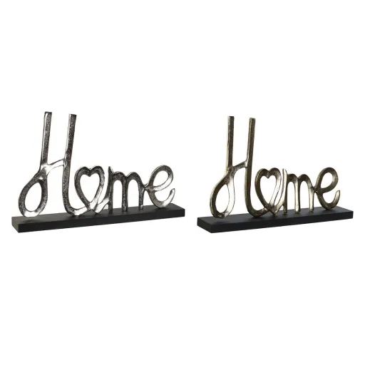 Figura Decorativa DKD Home Decor Preto Dourado Prateado Urbana 46 x 8 x 29 cm (2 Unidades)