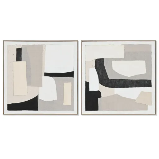 Pintura Home ESPRIT Abstrato Urbana 82,3 x 4,5 x 82,3 cm (2 Unidades)